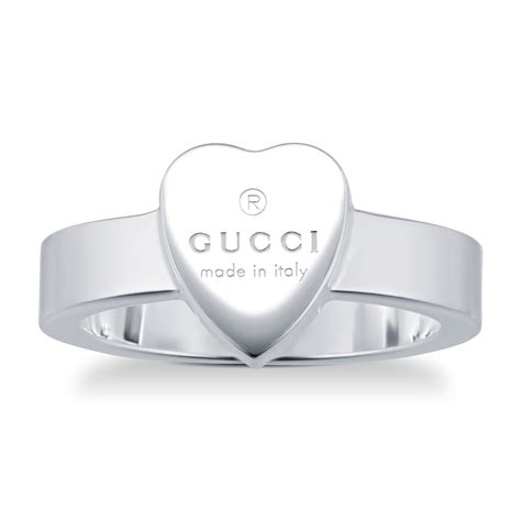 gucci ring sliver|heart ring with gucci trademark.